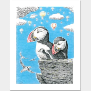 Puffin family Posters and Art